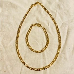 Gold Plated Necklace and Bracelet Set